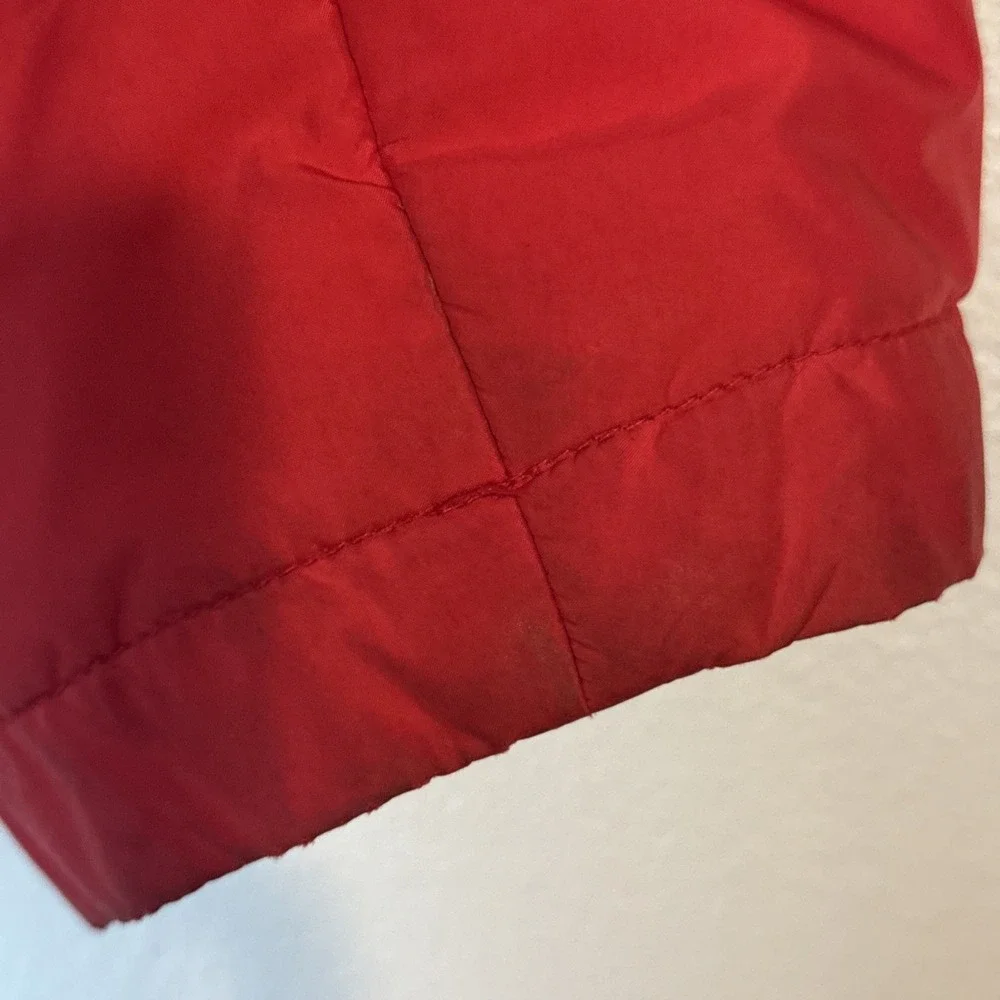 J Crew Puffer Jacket Quilted‎ Men's Large Red Snap Pocket Zip Front Winter Warm